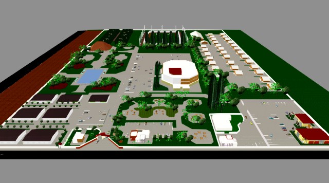 Bird's eye view of the community centre site